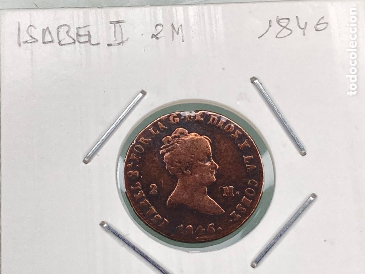 Monedas de Espa&ntilde;a: MONEDA ISABEL II 2 MARAVEDIES 1846 - Foto 1