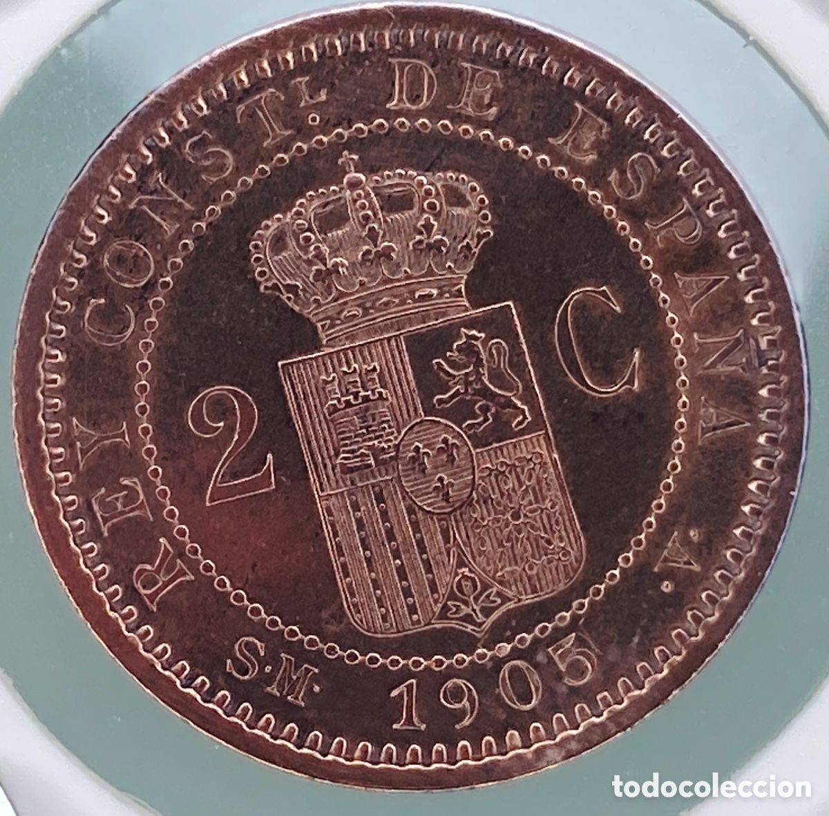Monedas de Espa&ntilde;a: MONEDA ALFONSO XIII 2 CENTIMOS 1905 *05 - Foto 3