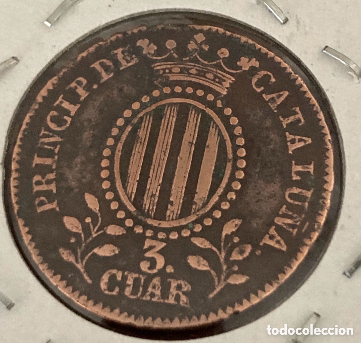 Monedas de Espa&ntilde;a: MONEDA ISABEL II 3 CUARTOS 1845 - Foto 2
