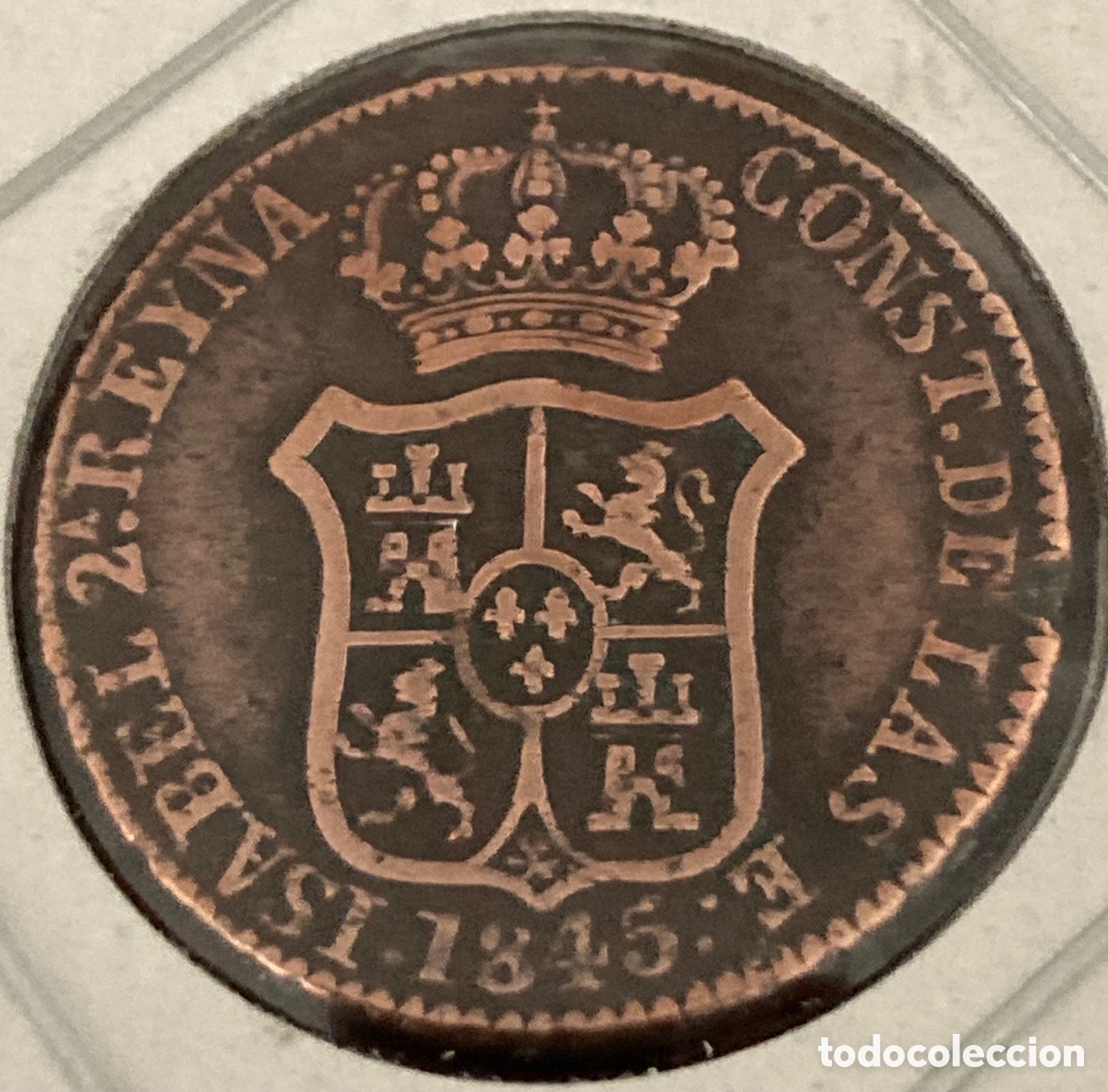 Monedas de Espa&ntilde;a: MONEDA ISABEL II 3 CUARTOS 1845 - Foto 1