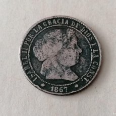 Monedas de España: ,MONEDA 2 1/2 CÉNTIMOS, 1867, BARCELONA, ISABEL II, ESPAÑA , CONSERVACIÓN MBC-