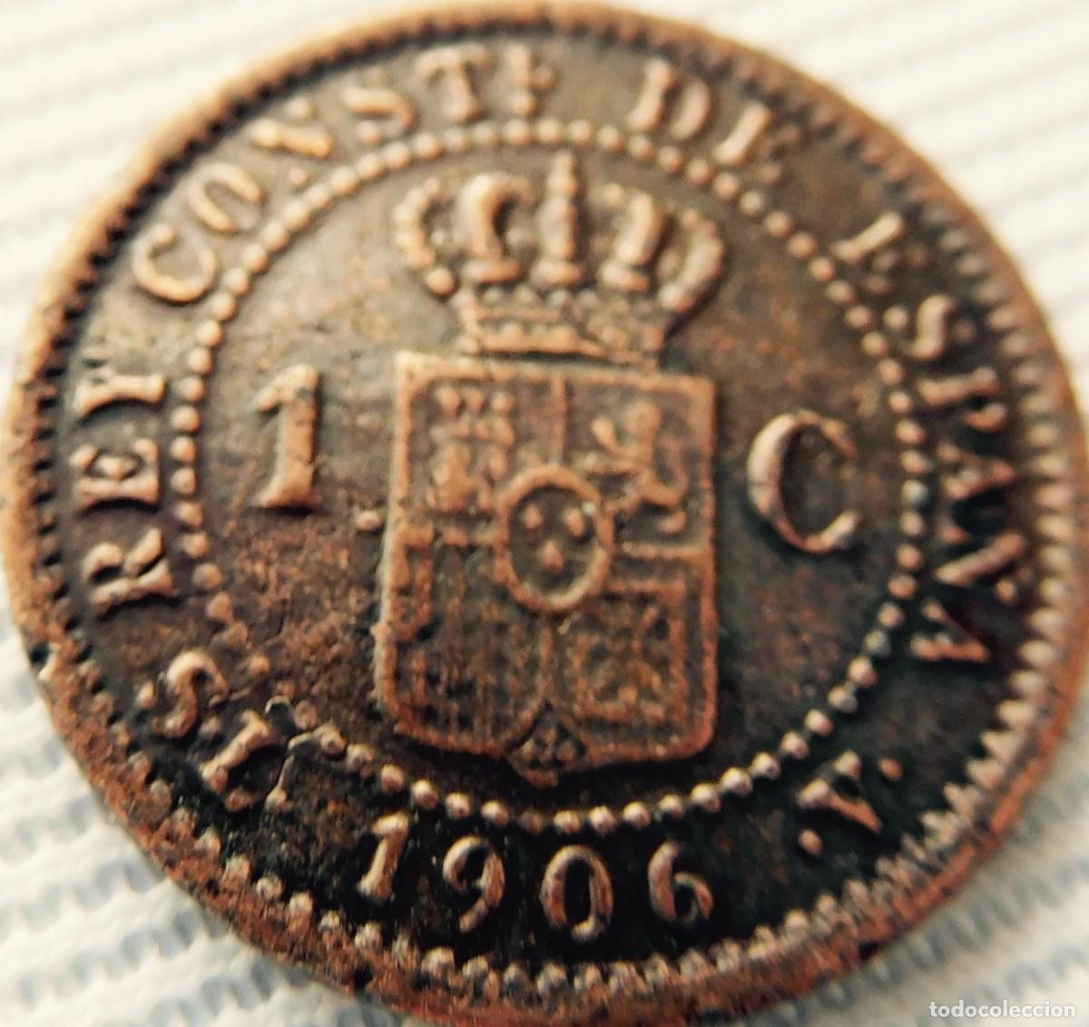 Monedas de Espa&ntilde;a: 1 c&eacute;ntimo (Alfonso XIII) 1906 de Espa&ntilde;a - Foto 2