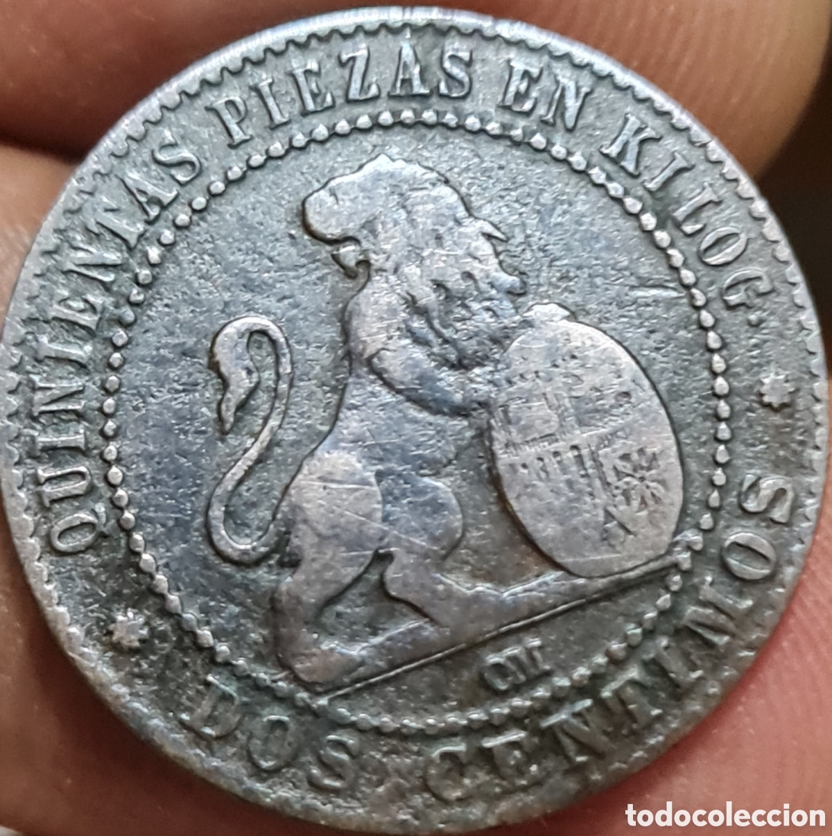 Monedas de Espa&ntilde;a: Moneda Espa&ntilde;a,1.870, 2 Centimos,BC. - Foto 2