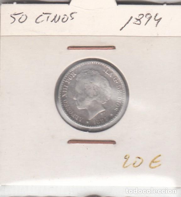 Monedas de Espa&ntilde;a: ESPA&Ntilde;A - 50 CENTIMOS DE PLATA DEL A&Ntilde;O 1894 - Foto 2