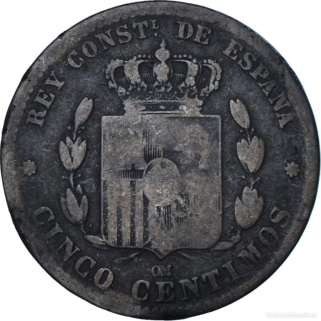 Monedas de Espa&ntilde;a: [#1362529] Moneda, Espa&ntilde;a, 5 Centimos, 1879 - Foto 2