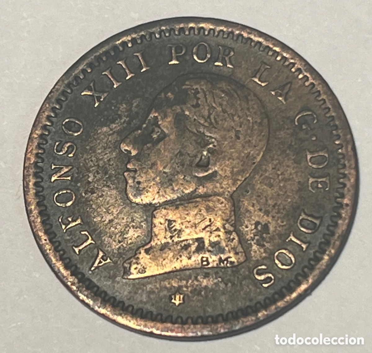 Monedas de Espa&ntilde;a: 2 C&Eacute;NTIMOS ALFONSO XIII - 1911- PCV - COBRE - Foto 1