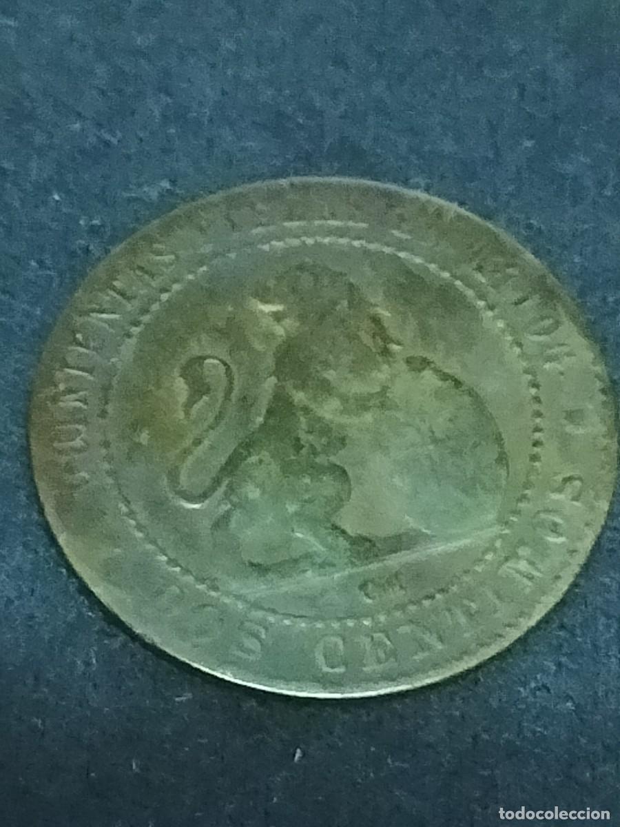 Moedas de Espanha: 2 centimos de 1870 de cobre ceca de Barcelona.