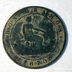 Monedas de España: 2 CÉNTIMOS - GOBIERNO PROVISIONAL - 1870 - COBRE
