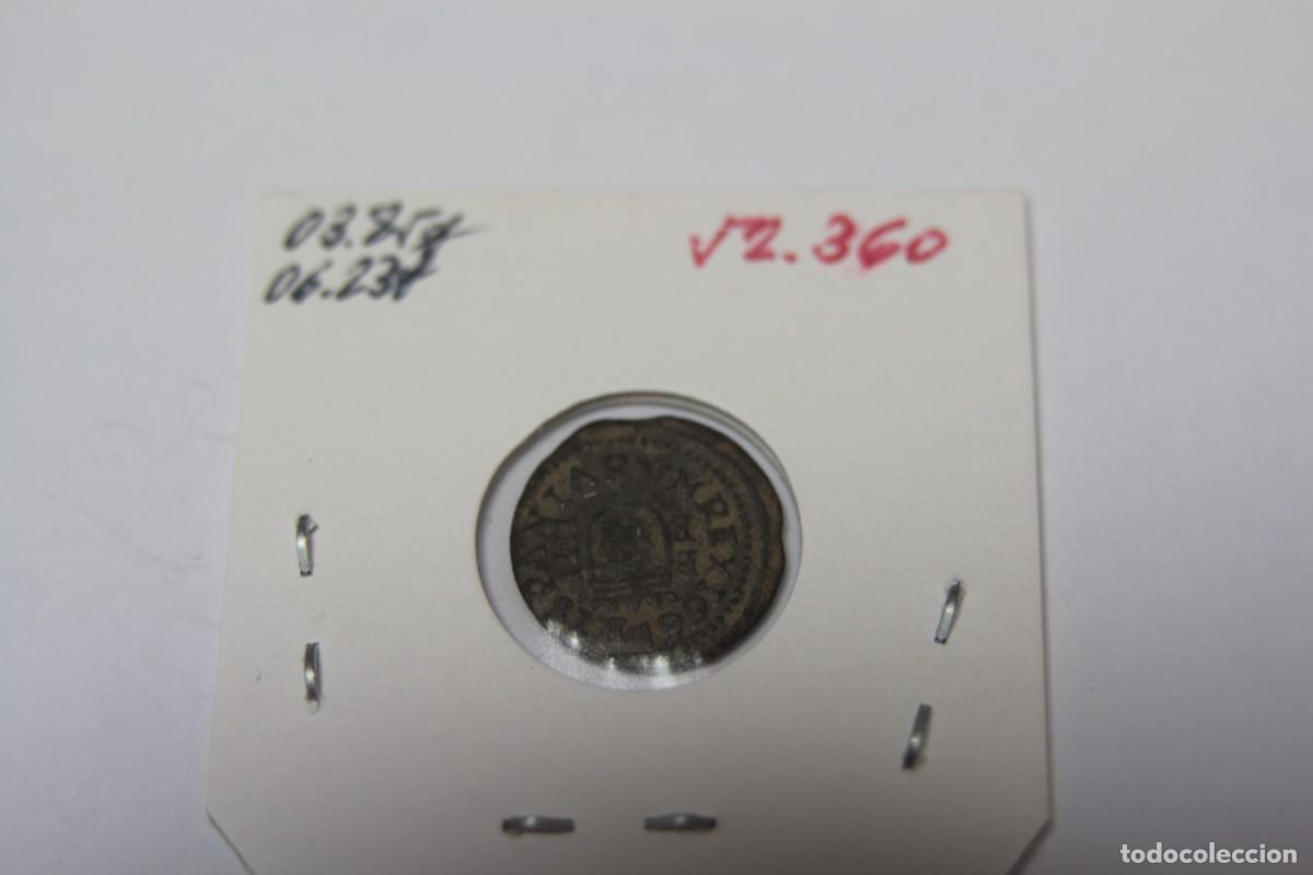Monedas de Espa&ntilde;a: Moneda de 4 Maravedis de 1663 XC 1270 BURGOS en MBC - Foto 2