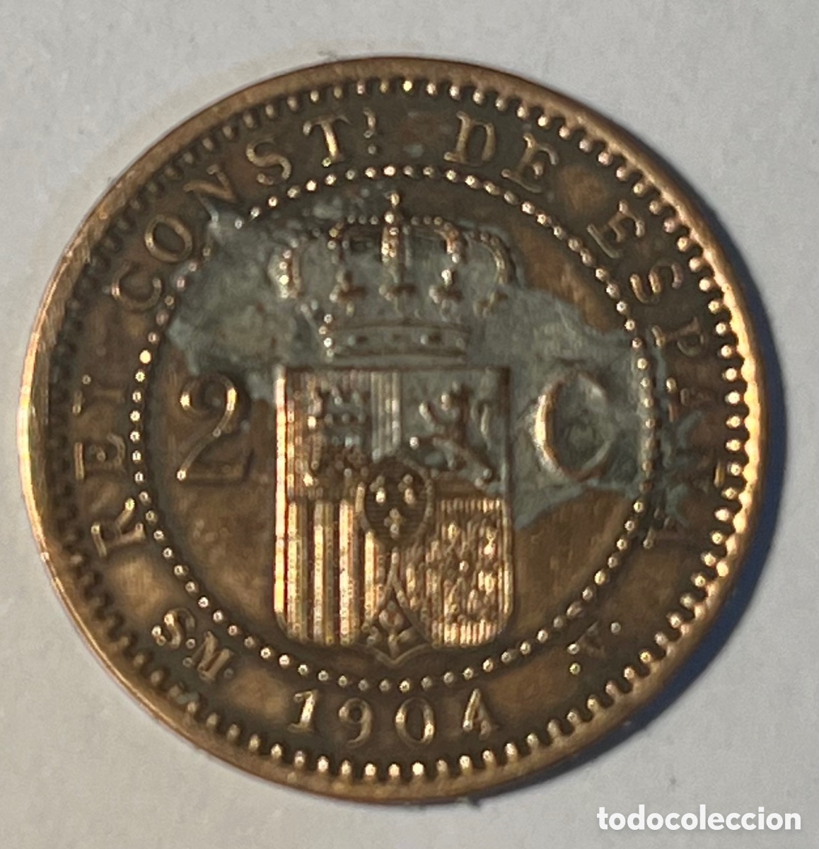 Monedas de Espa&ntilde;a: MONEDA 2 C&Eacute;NTIMOS ALFONSO XIII 1904 - SMV - Foto 2