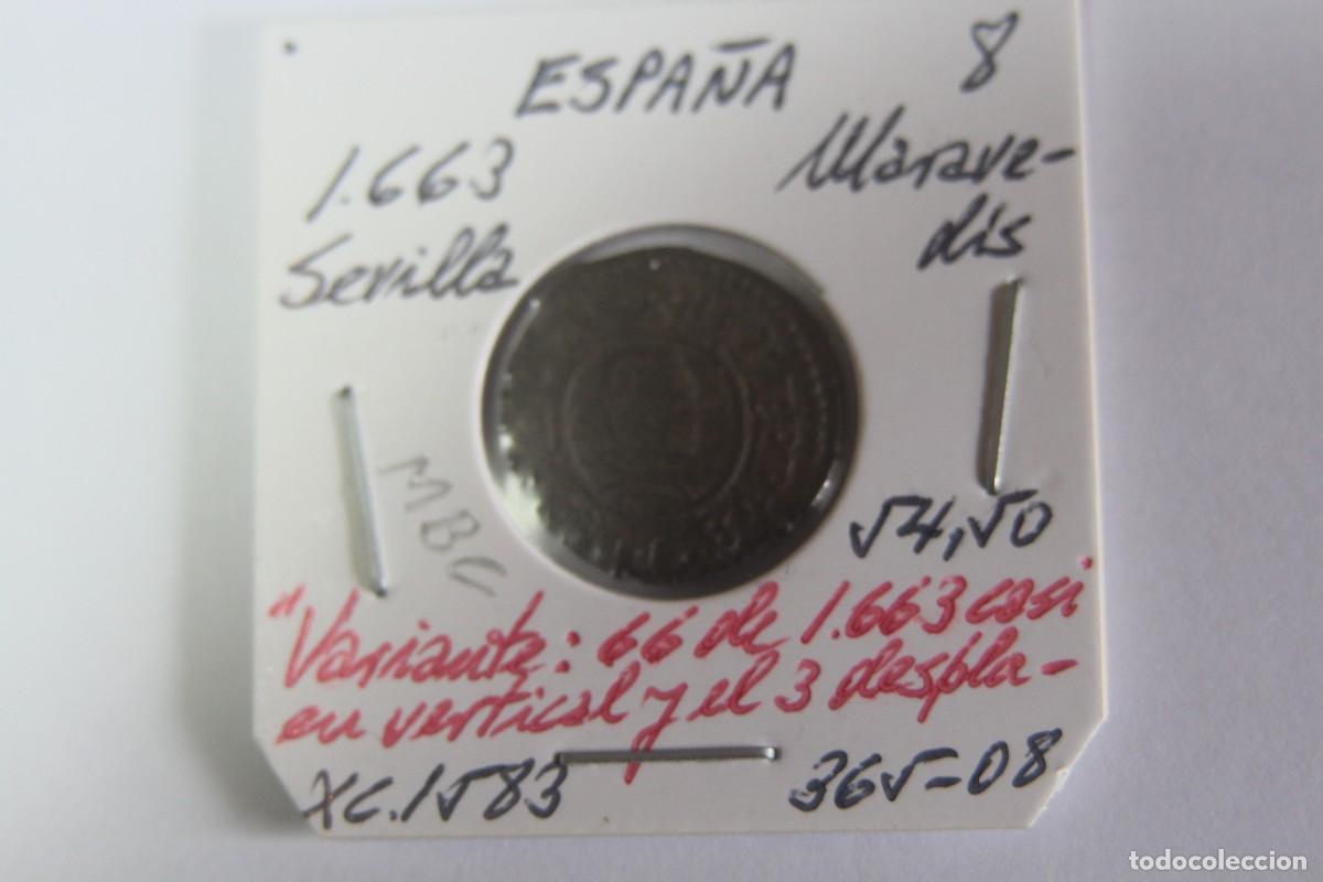 Monedas de Espa&ntilde;a: Moneda de 8 maravedis de XC 1583 SEVILLA en MBC - Foto 1