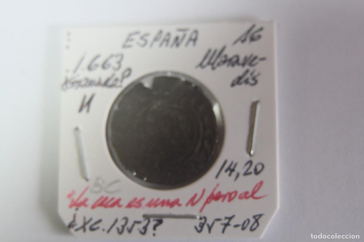 Monedas de Espa&ntilde;a: Moneda de 1663 N de 16 Maravedis de XC 1353 GRANADA en BC - Foto 8
