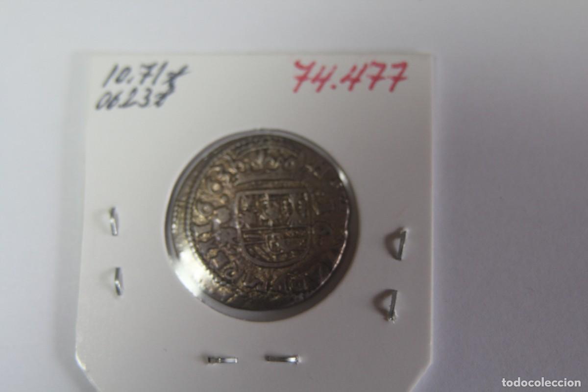 Monedas de Espa&ntilde;a: Moneda de 1663 de 16 Maravedis de XC 1301 LA CORU&Ntilde;A en MBC - Foto 2