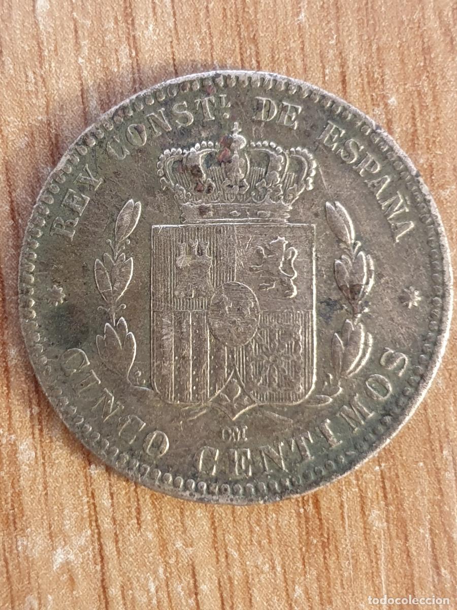 Monedas de Espa&ntilde;a: MONEDA ALFONSO XII CINCO CENTIMOS 1879. - Foto 2