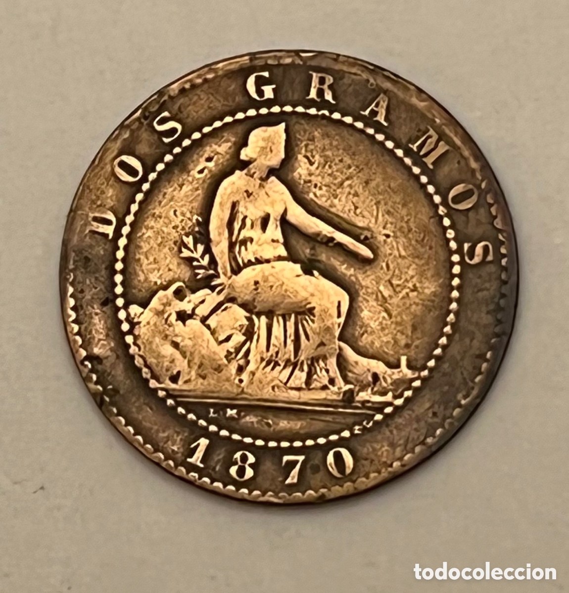 Monedas de Espa&ntilde;a: 2 C&Eacute;NTIMOS - GOBIERNO PROVISIONAL - 1870 - COBRE - Foto 1