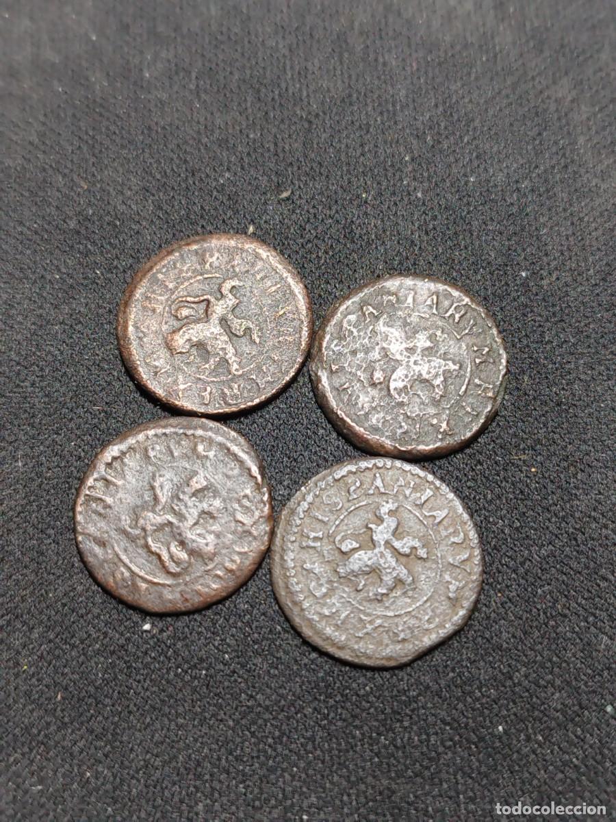 Monedas de Espa&ntilde;a: FELIPE III: 4 MONEDAS DE 2 MARAVEDIS DE LA CECA DE SEGOVIA - Foto 2