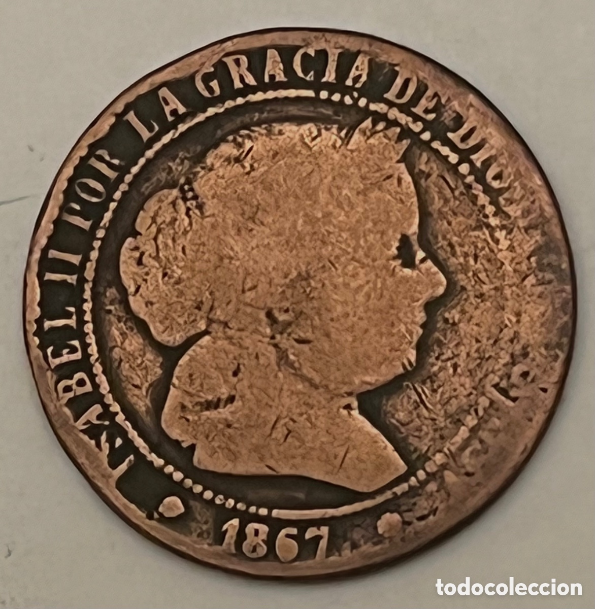 Monedas de Espa&ntilde;a: 2 1/2 C&Eacute;NTIMOS DE ESCUDO - ISABEL 2&ordf; - 1867 - Foto 1