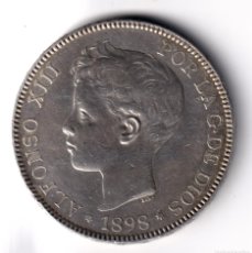 Monedas de España: ESPAÑA 5 PESETAS PLATA 1898 SG.V *18* *98* ALFONSO XIII - MUY BELLO DURO PLATA