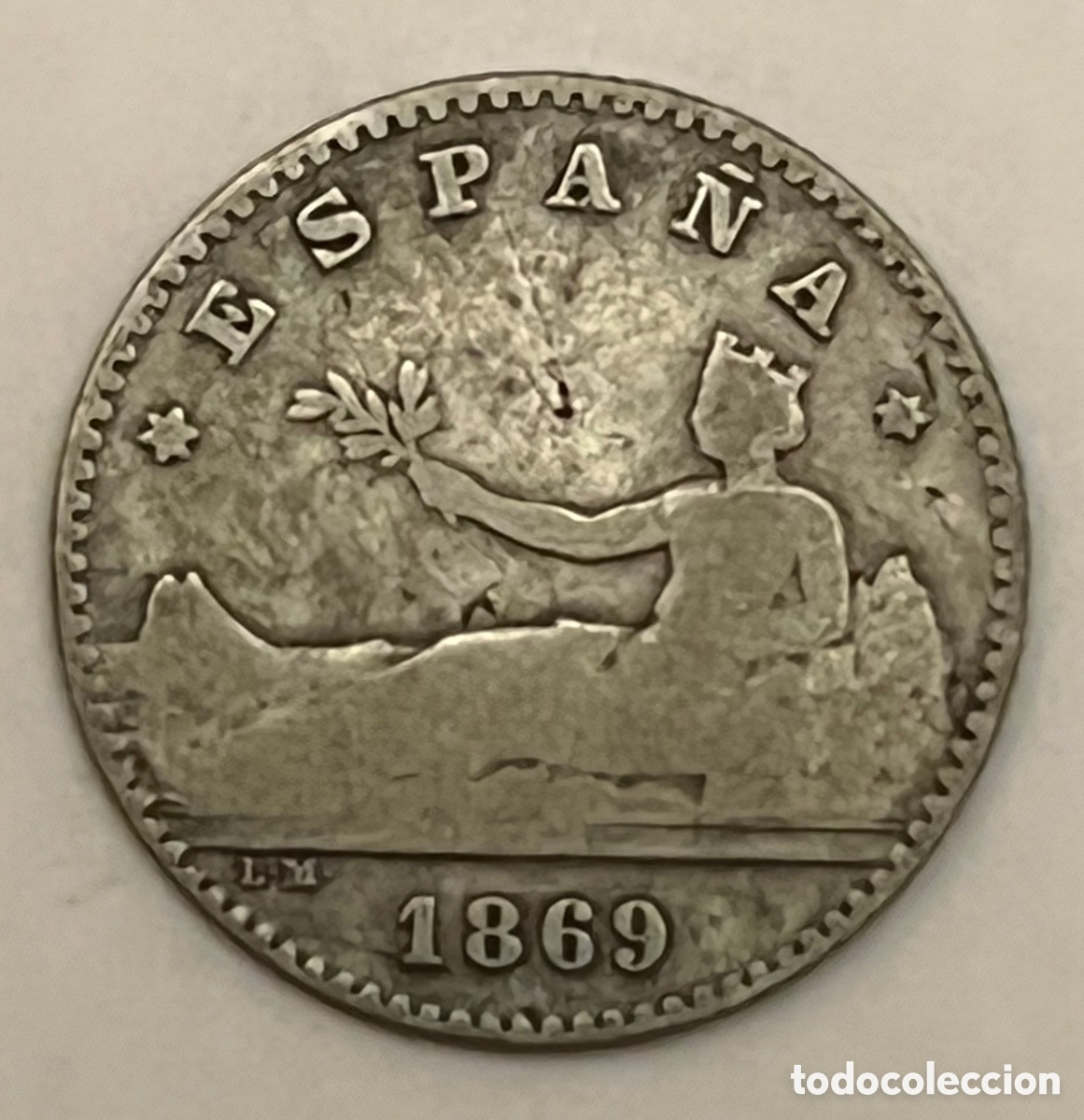 Monedas de Espa&ntilde;a: MONEDA 50 C&Eacute;NTIMOS - 1869 - GOBIERNO PROVISIONAL - PLATA - Foto 1