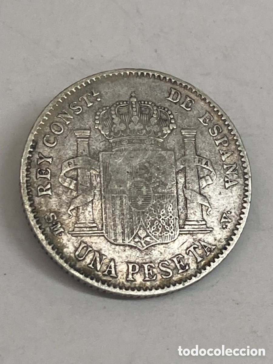 Monedas de Espa&ntilde;a: Moneda de una peseta 1900 L42 - Foto 2