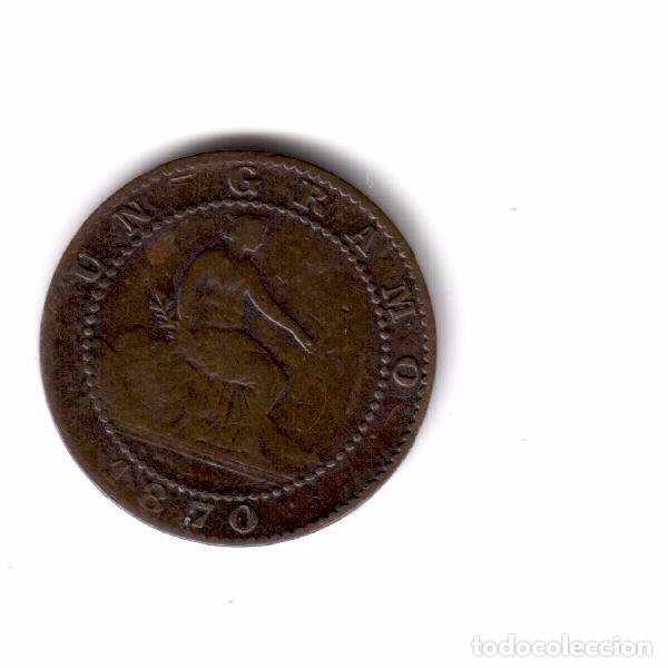 Monedas de Espa&ntilde;a: MONEDA ESPA&Ntilde;A 1870 GOBIERNO PROVISIONAL 1 CENTIMO - Foto 1