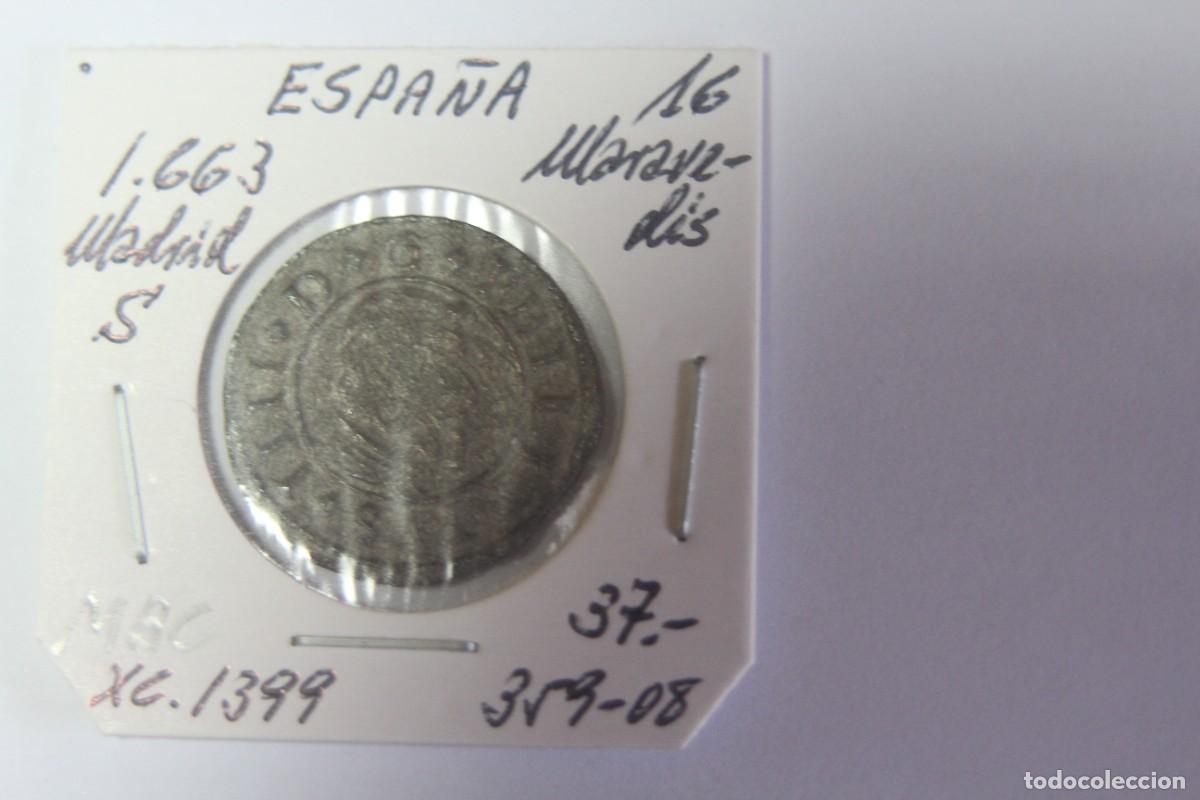 Monedas de Espa&ntilde;a: Moneda de 16 Maraved&iacute;s de 1663 S XC 1399 MADRID en MBC - Foto 1