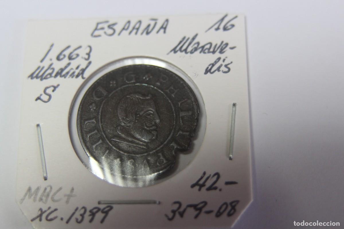 Monedas de Espa&ntilde;a: Moneda de 16 Maraved&iacute;s de 1663 S XC 1399 MADRID en MBC+ - Foto 1