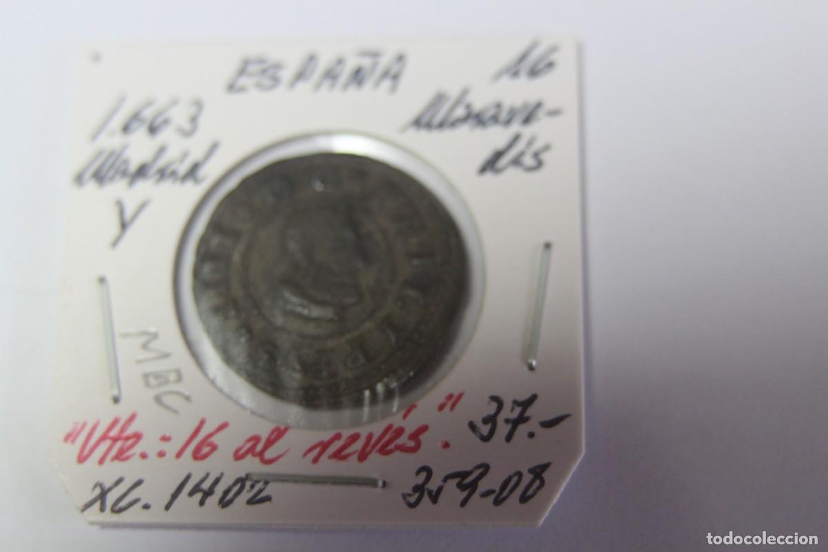 Monedas de Espa&ntilde;a: Moneda de 16 Maraved&iacute;s de 1663 Y XC 1402 MADRID en MBC - Foto 1