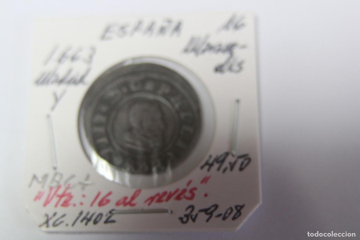 Monedas de Espa&ntilde;a: Moneda de 16 Maraved&iacute;s de 1663 Y XC 1402 MADRID en MBC+ - Foto 1