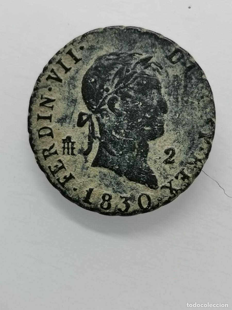 Monedas de Espa&ntilde;a: Fernando VII 2 Maraved&iacute;s 1830 Ceca Segovia. - Foto 1