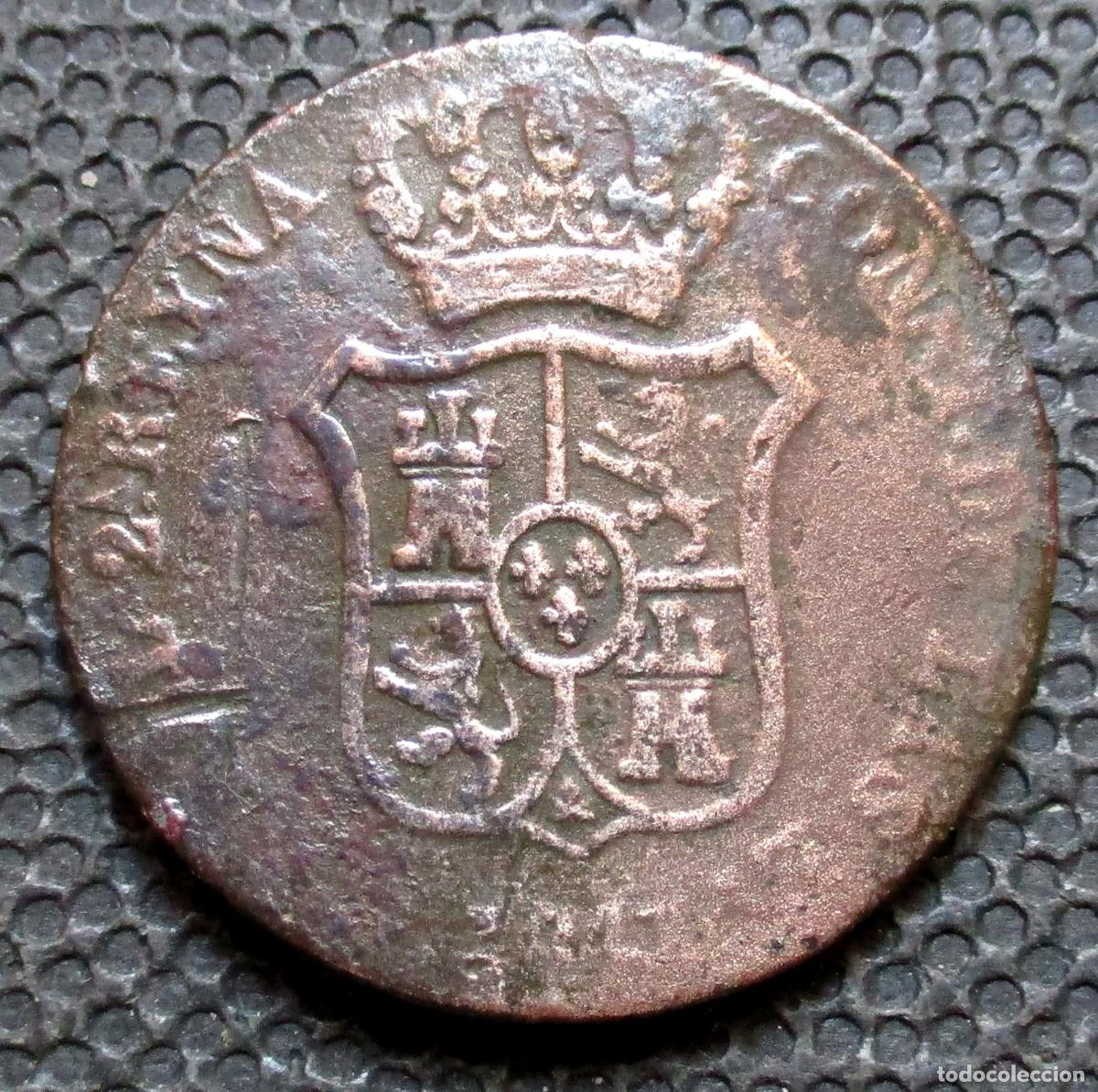 Monedas de Espa&ntilde;a: 3 QUARTOS 1841 -Princ. de Catalu&ntilde;a- Isabel II - Foto 2