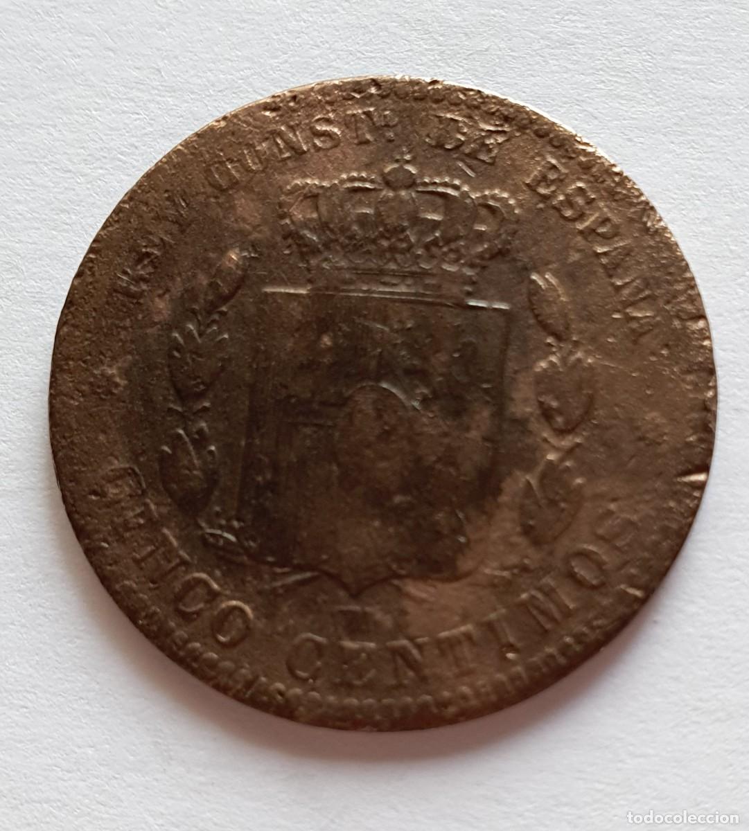 Monedas de Espa&ntilde;a: moneda de 5 centimos alfonso XII 1879 - Foto 2