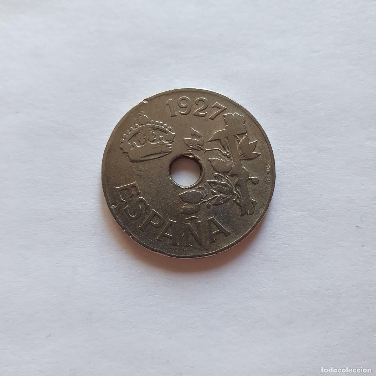 Monedas de Espa&ntilde;a: moneda de 25 centimos alfonso XIII 1927 - Foto 2