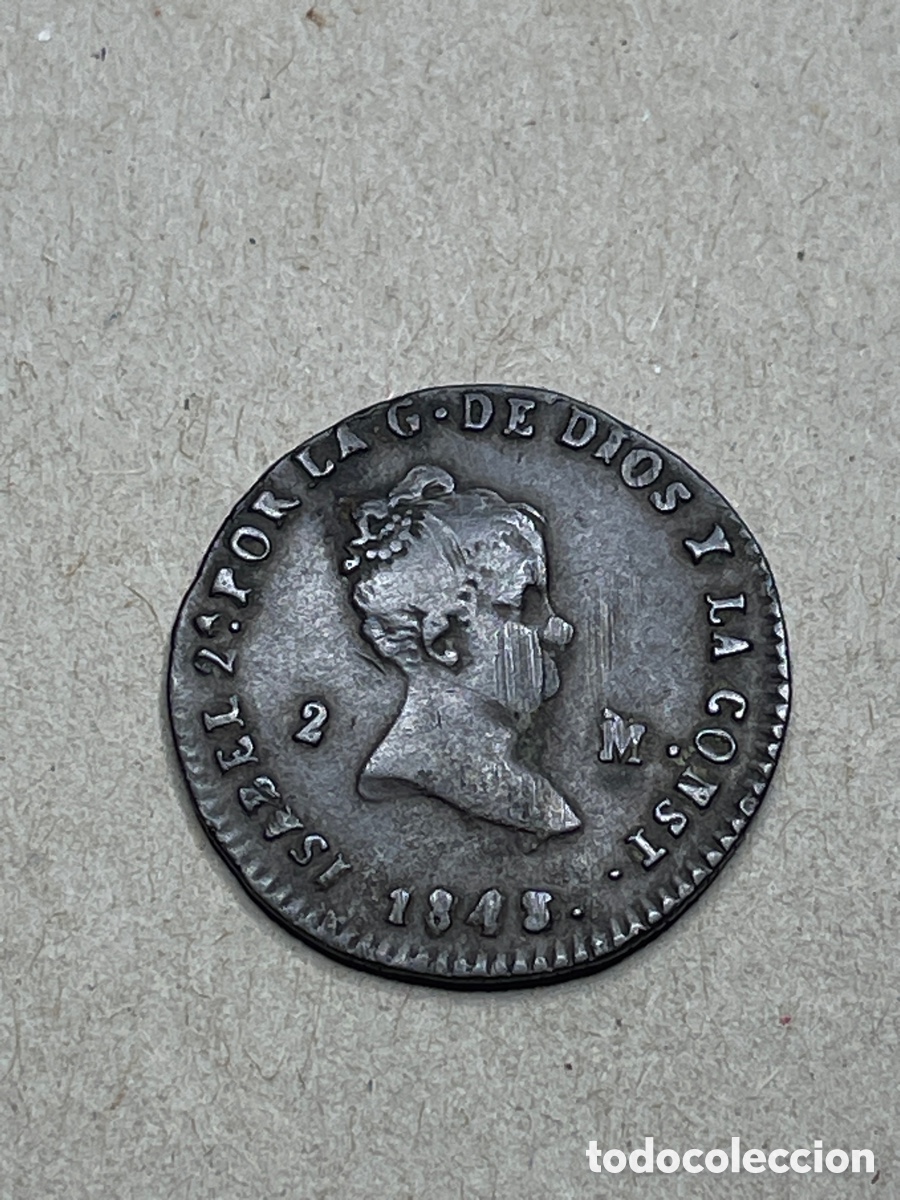 Monedas de Espa&ntilde;a: ISABEL II - 2 MARAVEDIS DE 1845 - SEGOVIA - Foto 1