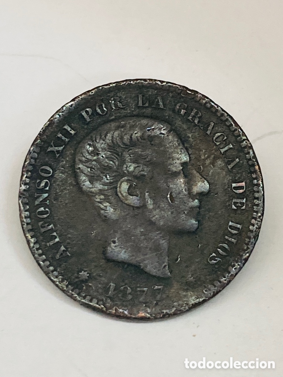 Monedas de Espa&ntilde;a: Moneda 5 c&eacute;ntimos 1877 L43 - Foto 2