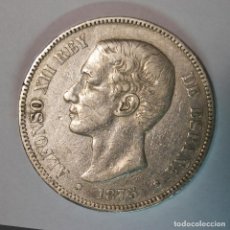 Monedas de España: ALFONSO XII - 5 PESETAS DE PLATA 1875 18-75 - CECA DE MADRID-DEM - DURO DE PLATA - LOT. 4466