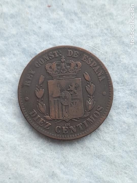 Monedas de Espa&ntilde;a: Alfonso XII. 10 C&eacute;ntimos. A&ntilde;o 1879. - Foto 2