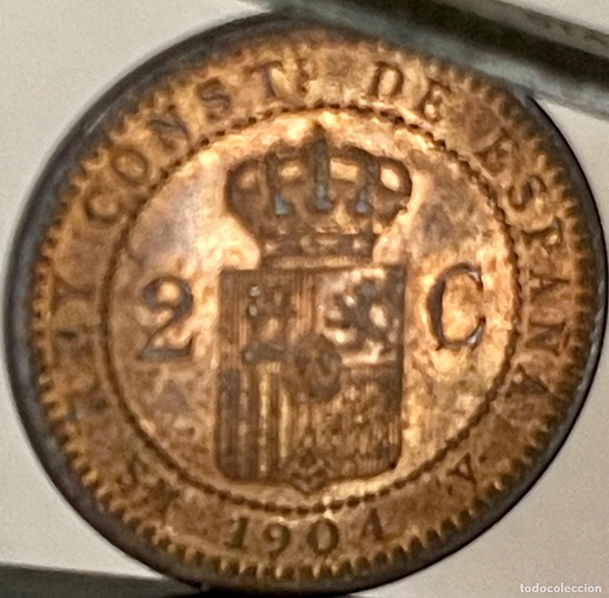 Monedas de Espa&ntilde;a: ALFONSO XIII, 2 C&Eacute;NTIMOS 1904- *04 - Foto 5