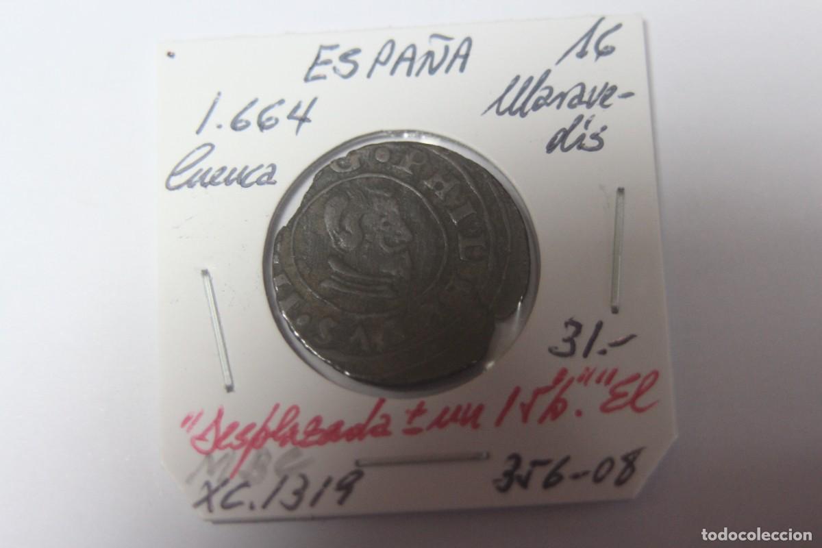 Monedas de Espa&ntilde;a: Moneda de 16 Maraved&iacute;s de 1664 XC 1319 CUENCA en MBC - Foto 1