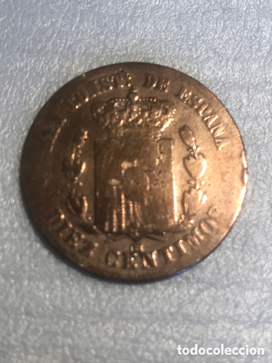 Monedas de Espa&ntilde;a: Moneda de 10 centimos ALFONSO XII de 1879 - Foto 2