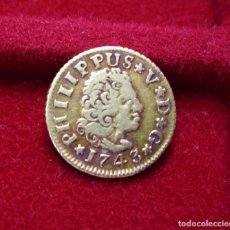Monedas de España: FELIPE V - 1/2 (MEDIO) ESCUDO DE ORO - 1743 SEVILLA