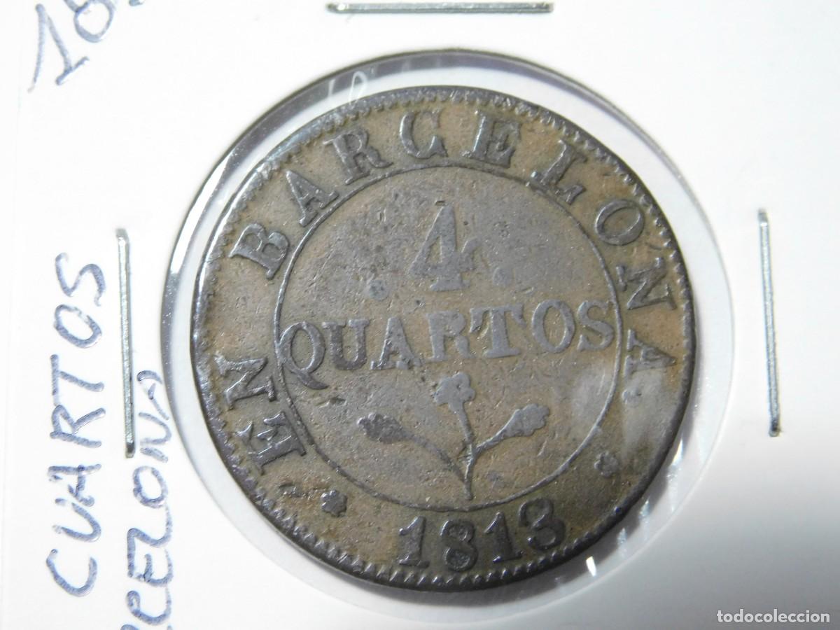 Monedas de Espa&ntilde;a: MONEDA DE CUATRO CUARTOS 1813 (JOSE NAPOLEON). CECA : BARCELONA (M.B.C.) - Foto 4