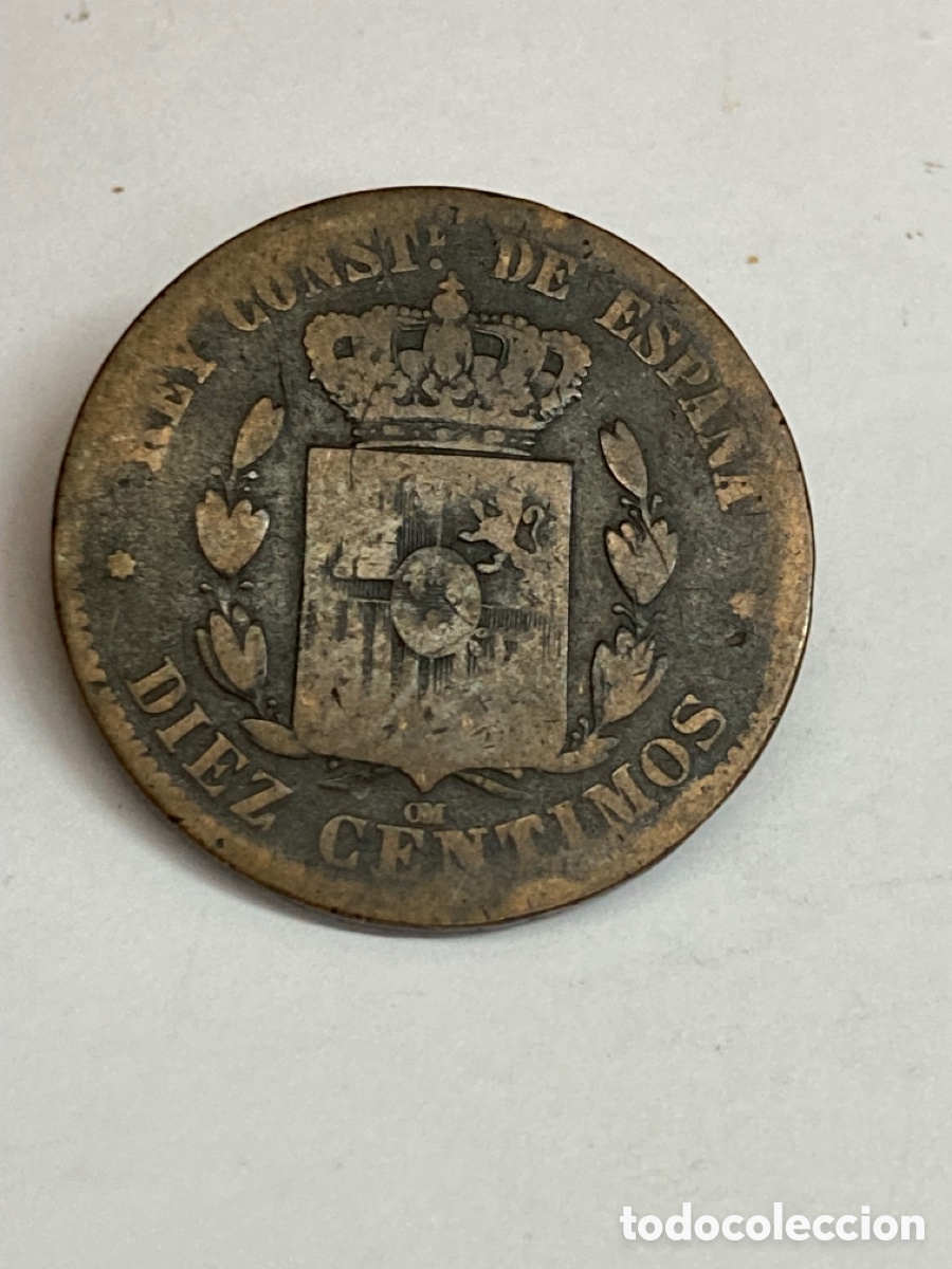 Monedas de Espa&ntilde;a: Moneda de diez c&eacute;ntimos 1878 L44 - Foto 2