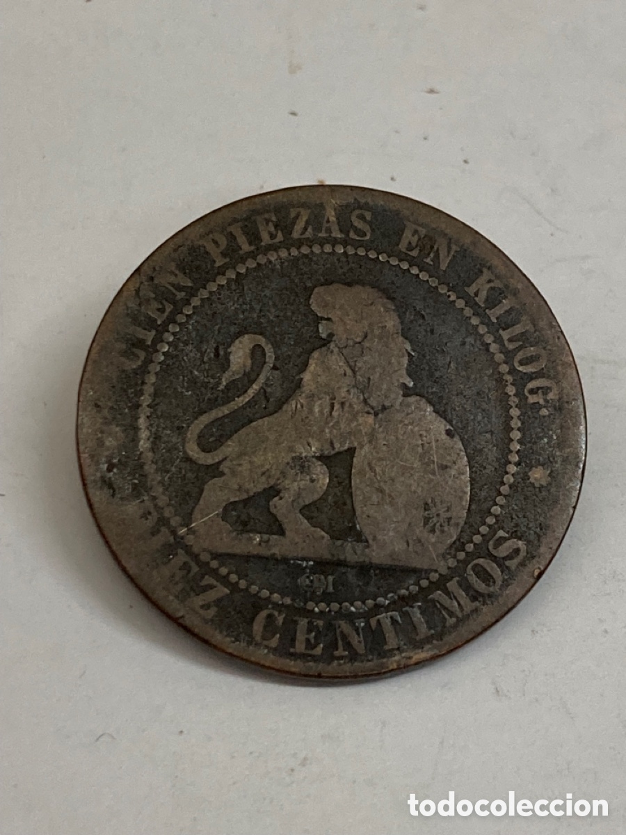 Monedas de Espa&ntilde;a: Moneda 10 c&eacute;ntimos 1870 L44 - Foto 2