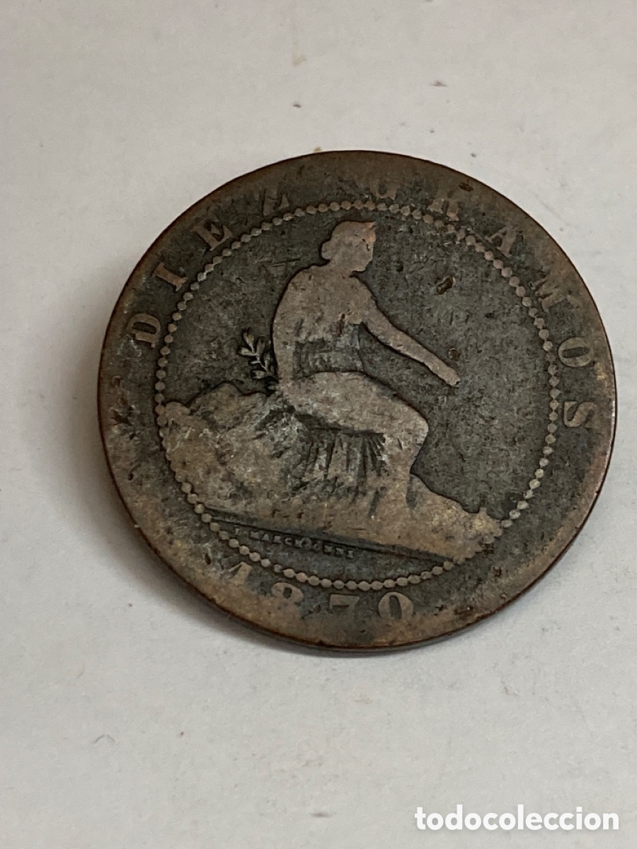 Monedas de Espa&ntilde;a: Moneda 10 c&eacute;ntimos 1870 L44 - Foto 1