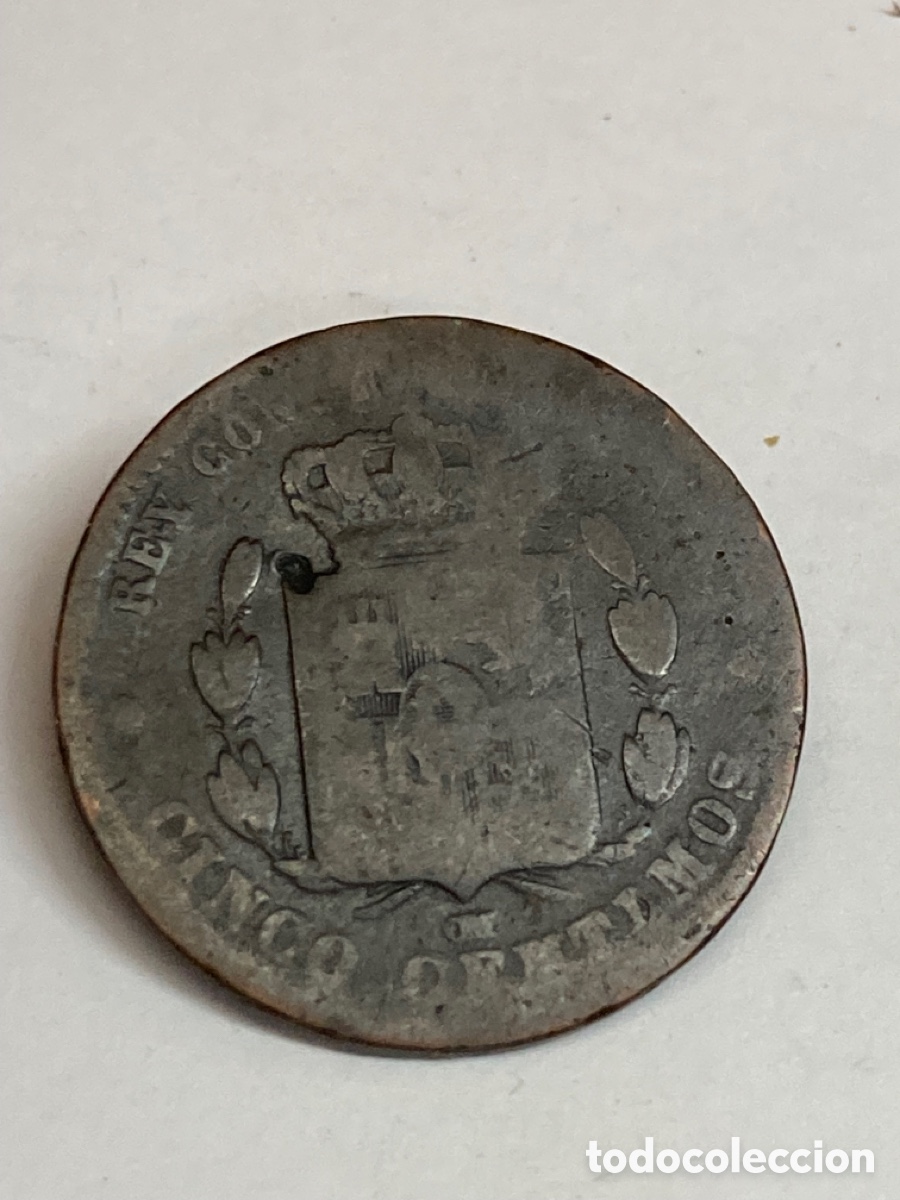 Monedas de Espa&ntilde;a: Moneda 5 c&eacute;ntimos 1879 L44 - Foto 2