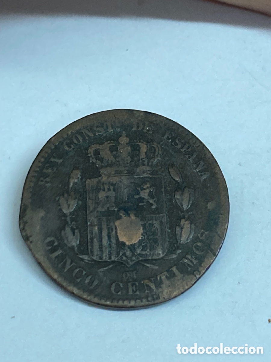 Monedas de Espa&ntilde;a: Moneda 5 c&eacute;ntimos 1879 L44 - Foto 2
