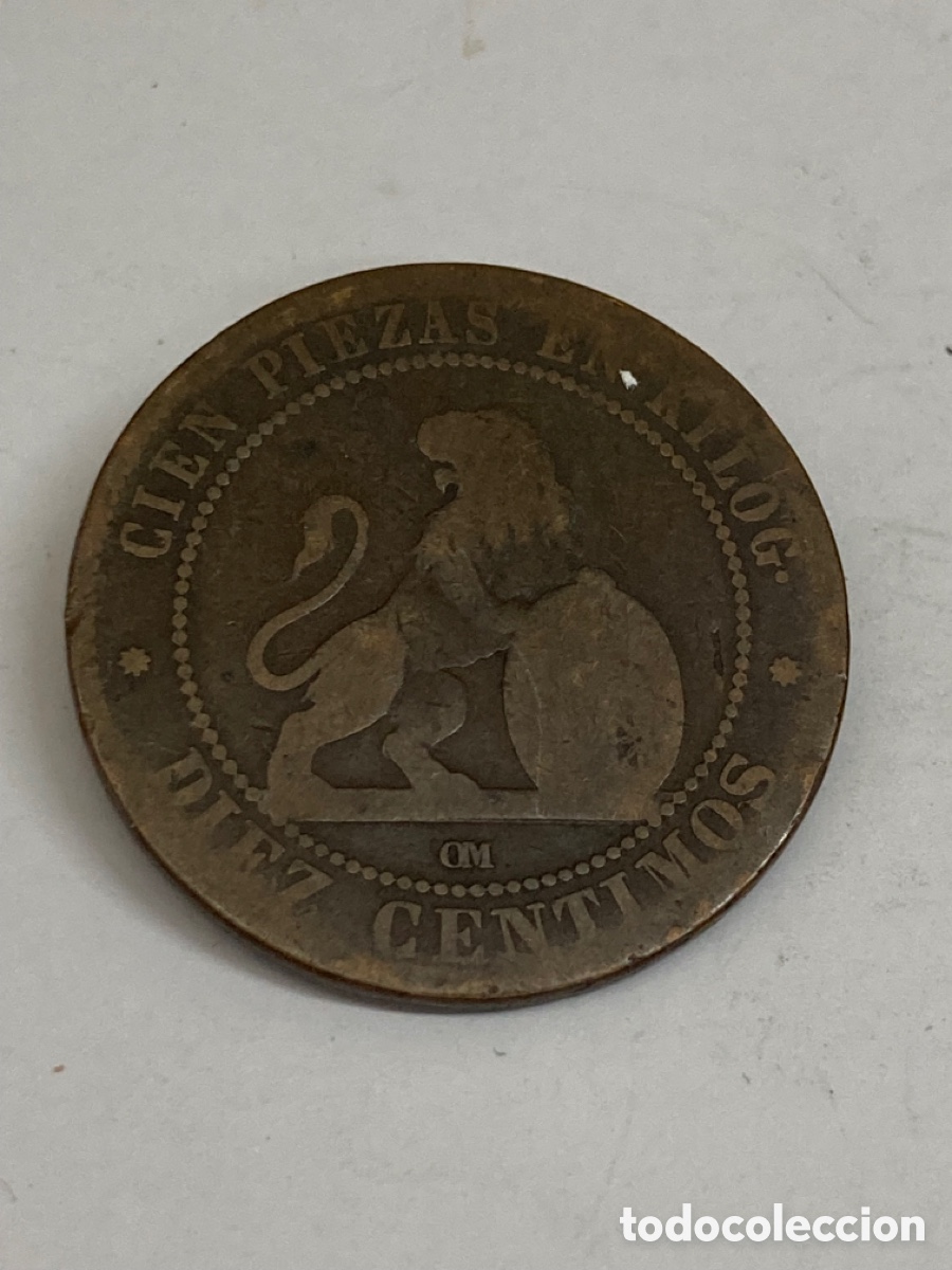 Monedas de Espa&ntilde;a: Moneda 10 c&eacute;ntimos 1870 L45 - Foto 2