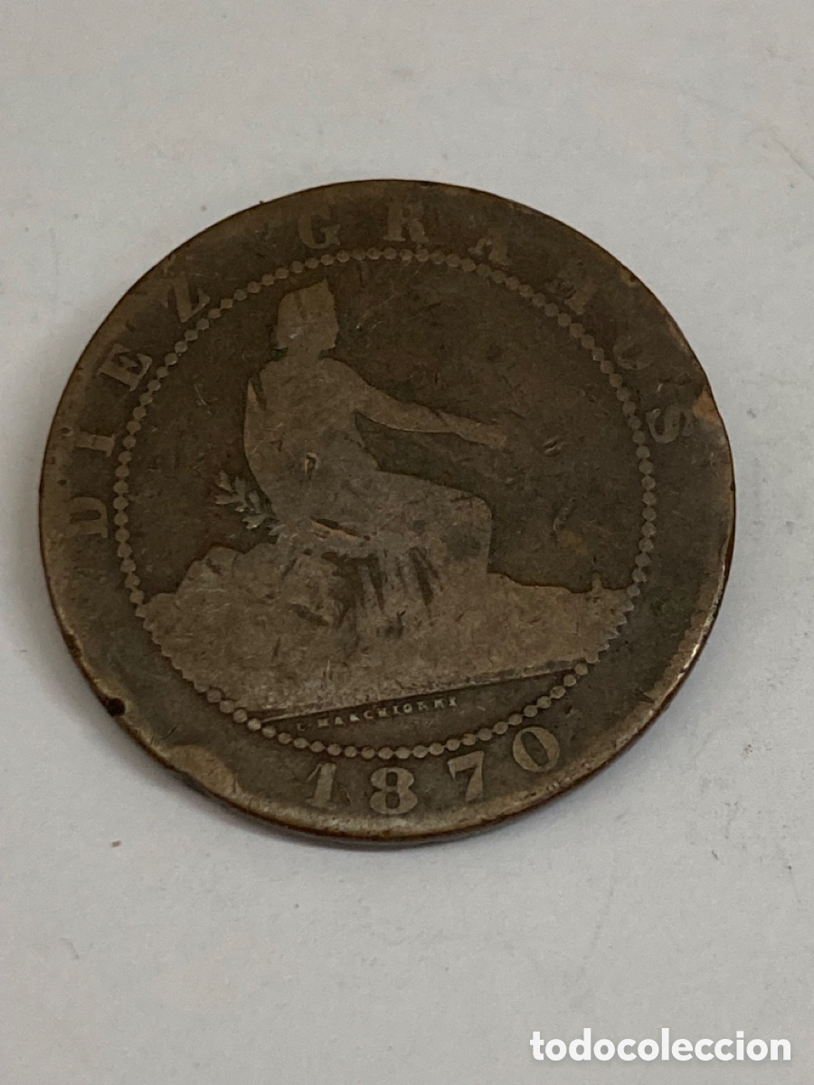 Monedas de Espa&ntilde;a: Moneda 10 c&eacute;ntimos 1870 L45 - Foto 1