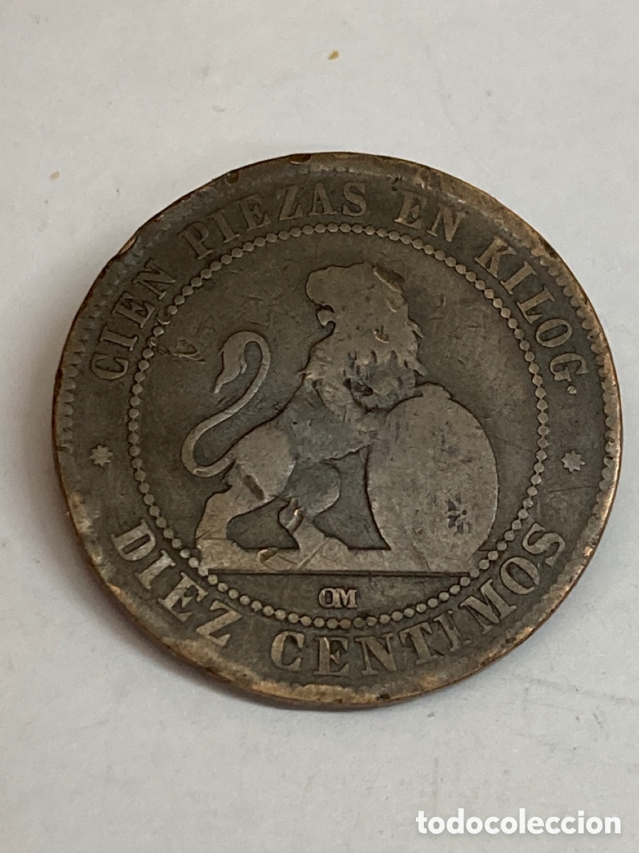 Monedas de Espa&ntilde;a: Moneda 10 c&eacute;ntimos 1870 L45 - Foto 2